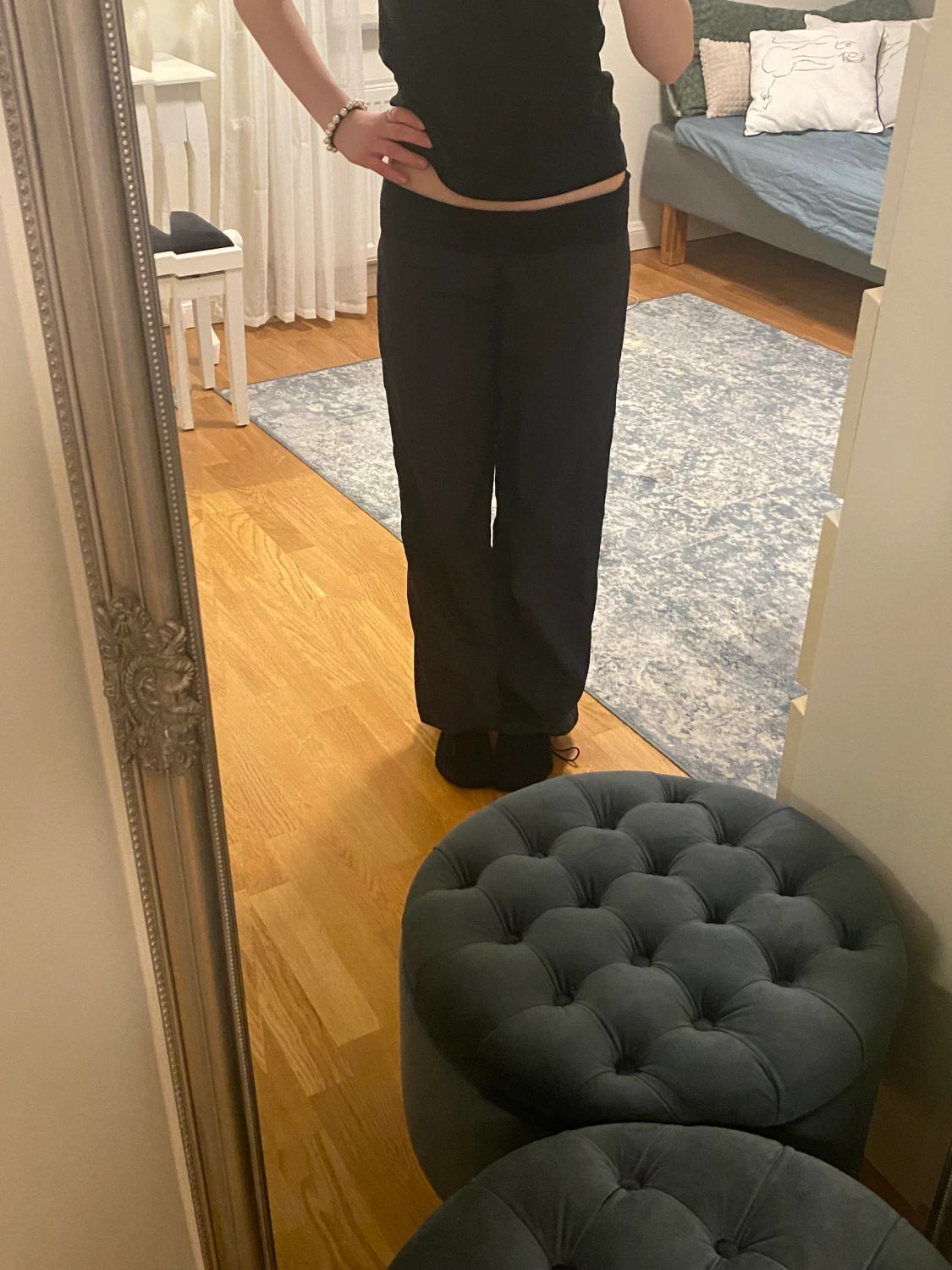 Svara baggy byxor sportiga lågmidjade