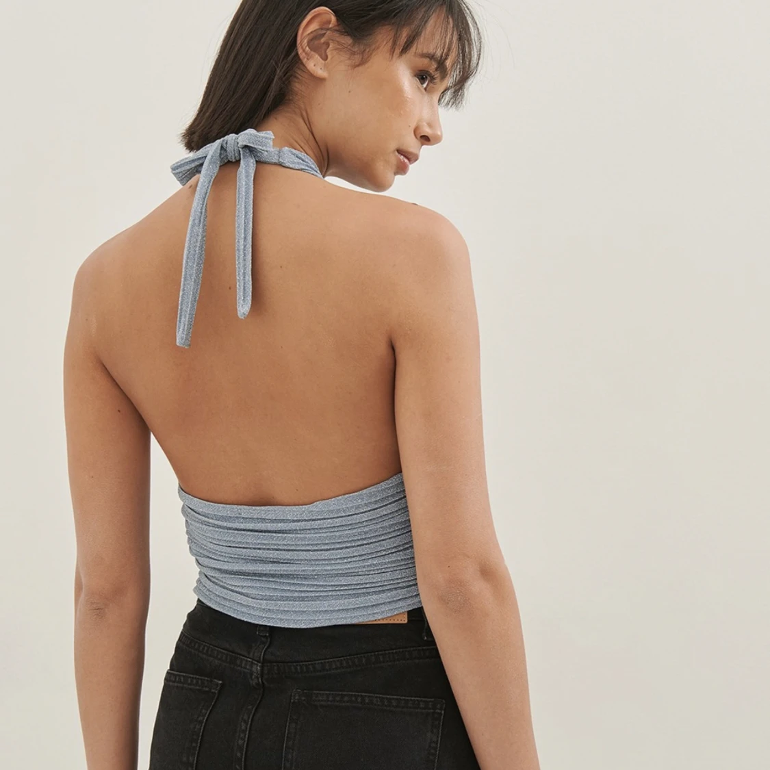 Glittrig halterneck topp - 91