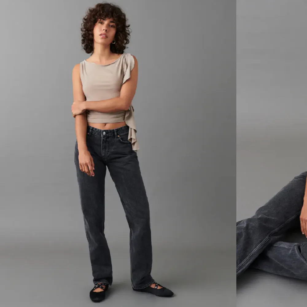 Ett par lågmidjade raka svartgråa jeans i st. 38 från GinaTricot. Lite stora i storleken, jag har ofta 36/38 och de är lite stora för mig. Använda ett antal gånger, men bra skick. Säljer de eftersom de är lite stora och använder de inte så mycket längre.💗. Jeans & Byxor.