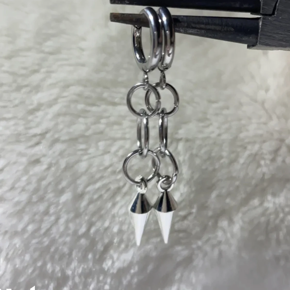 Layerd hoop earrings with curved stud silver and gold - 90