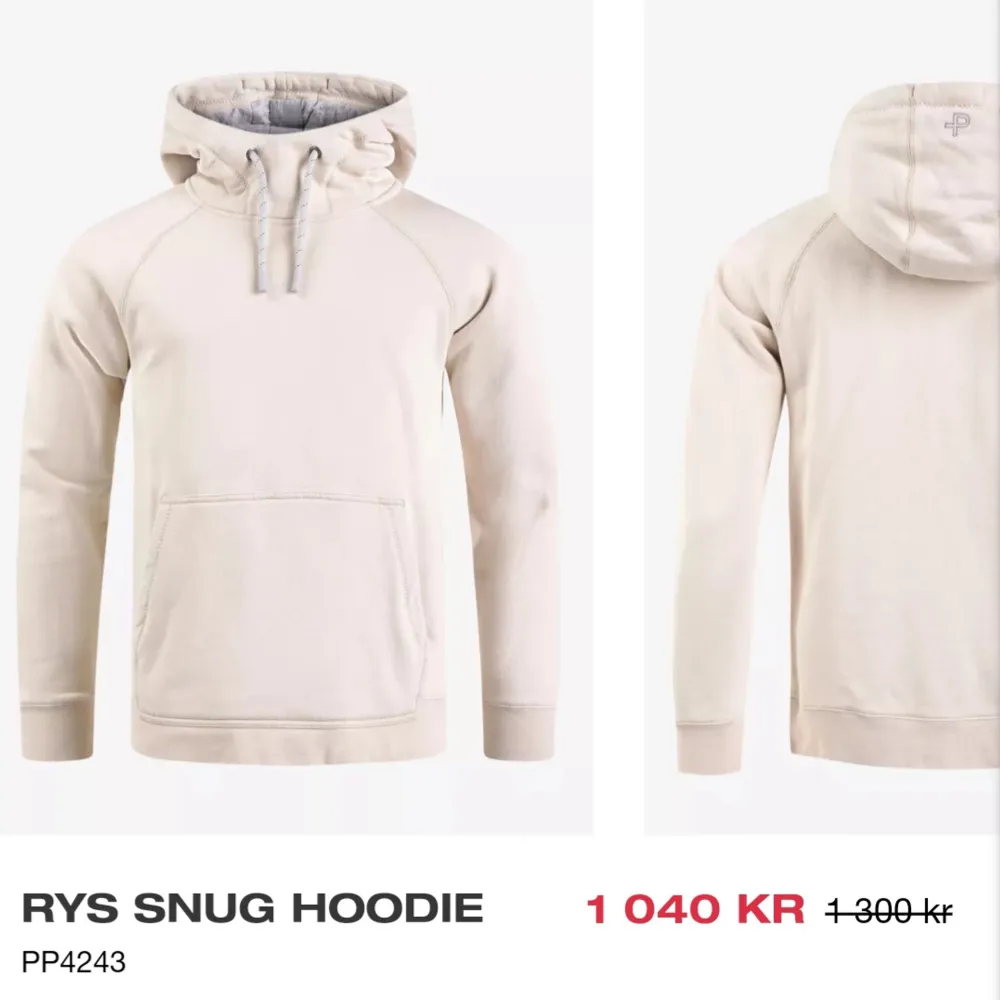 Oanvänd hoodie från Pelle P  Herr modell storlek M  Nypris 1300  https://www.pellepetterson.com/sv-se/artikel/rys-snug-hoodie?attr1_id=462. Hoodies.