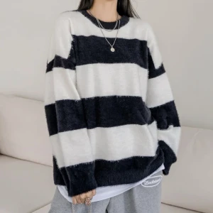 Black and white striped sweater - Bought over a year ago, never been worn. Material isn’t too thick but it’s still soft and cozy. Good for autumn!!