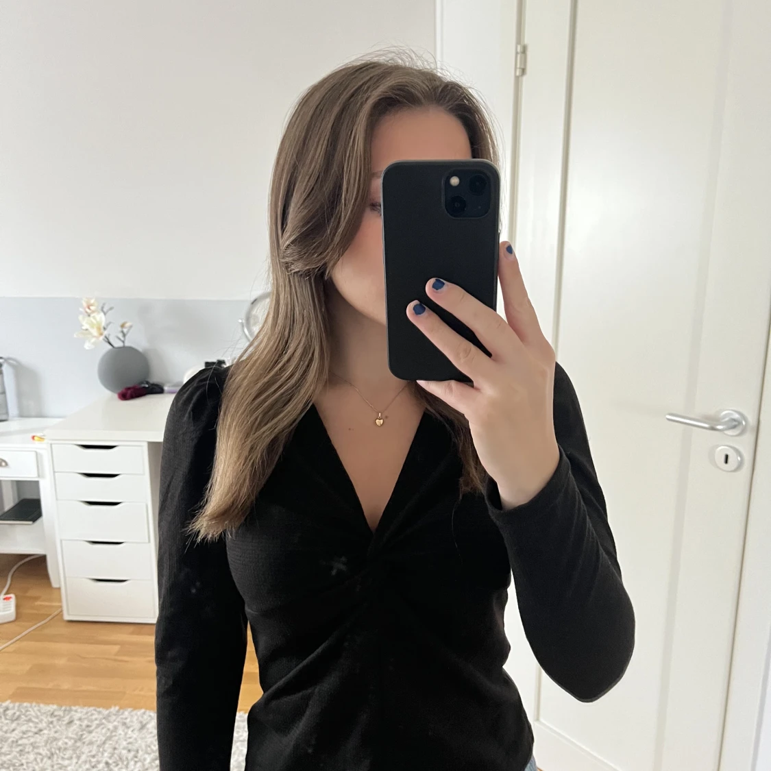 Svart långärmad topp - 90