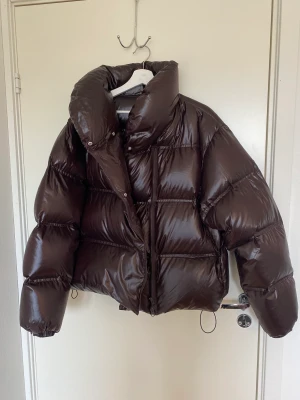 Filippa K Puffer Gloss jacket, brun. - Oanvänd - hängt i garderoben en säsong. Prislappen kvar! Nypris: 6700kr.  Large - Normal i storleken. Snygg som oversize.  Maskintvätt: 30 grader 