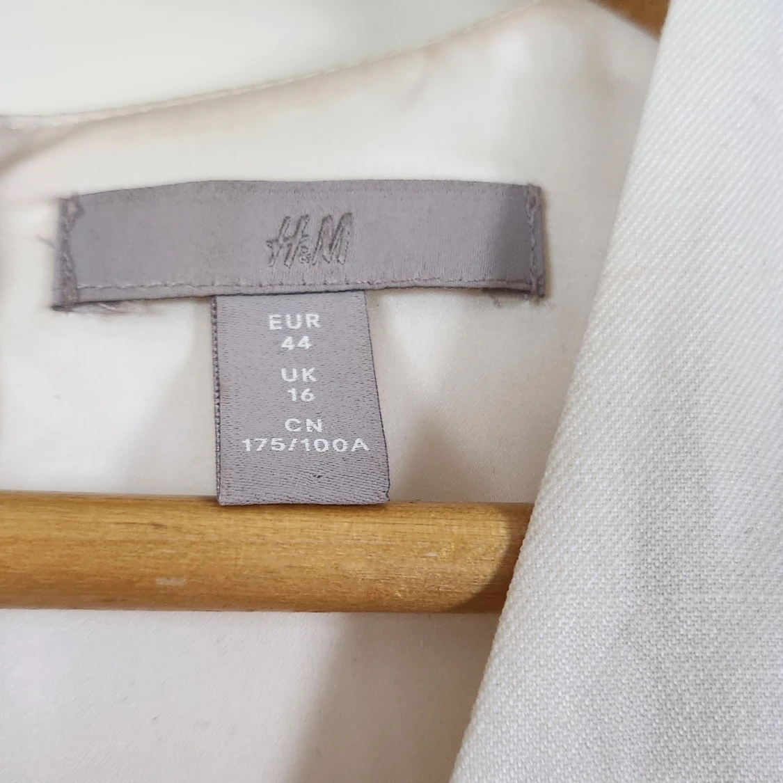 Vit linne kortärmad klänning - 91