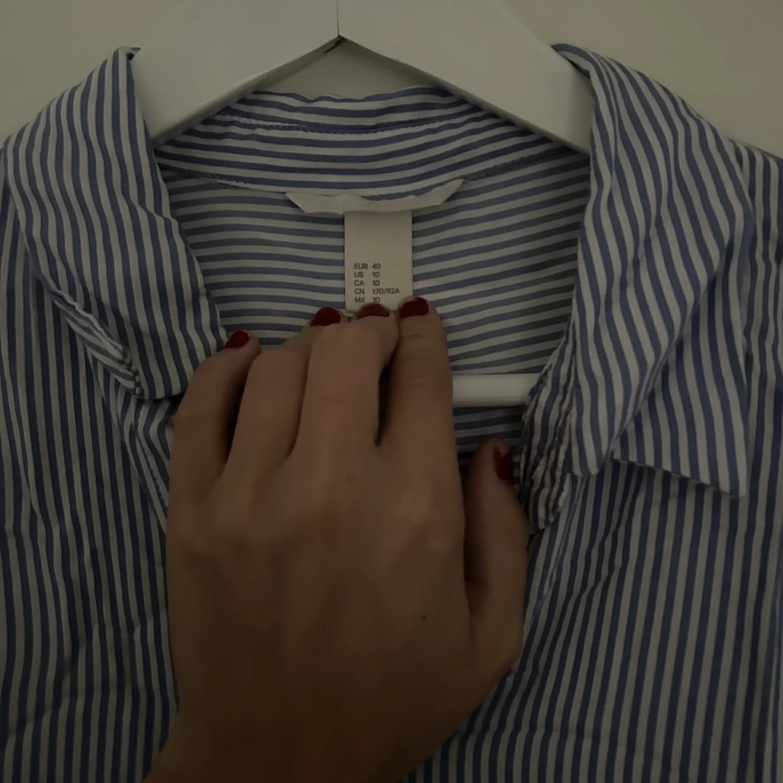 Blå-vitrandig skjorta  - 91