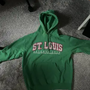 Vintage hoodie från champion i grönt. Den är äkta vintage från 90 talet. Ställ gärna frågor och prisförslag. Den är i storlek M för tjejer men kan passa S på killar!
