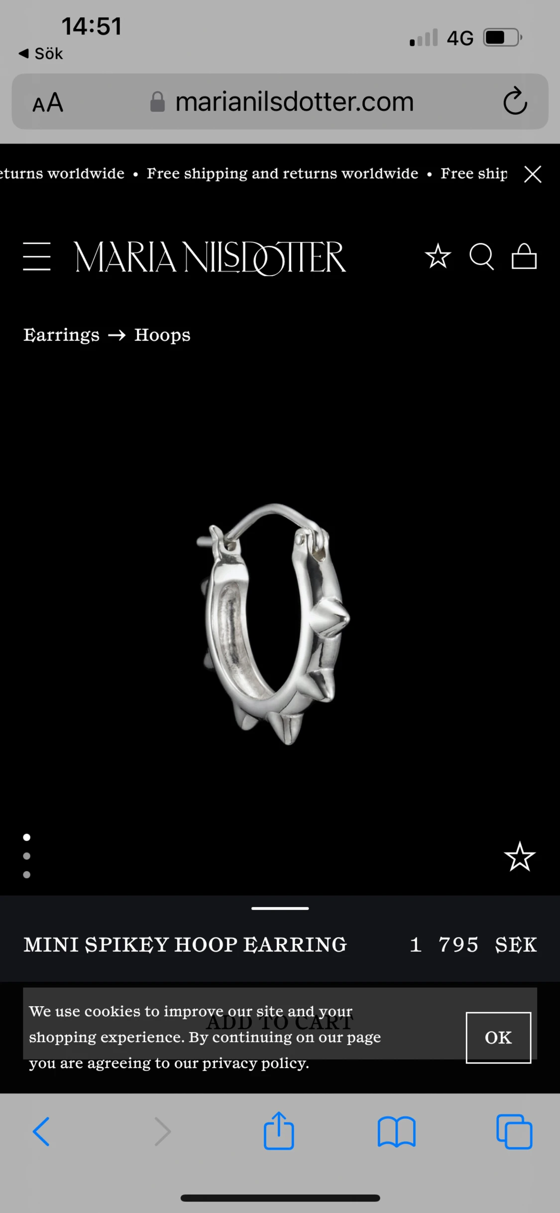 Maria Nilsdotter örhänge