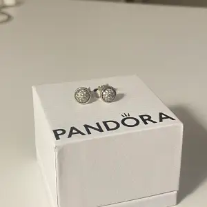 Jättefina äkta silver örhängen från Pandora med kubisk zirkonia stenar på. Perfekt julklapp eller bas smycke, fint skicka och skickar gärna fler bilder. Finns inte längre kvar på hemsidan då de såldes för några år sedan. Låda medföljer 🤍