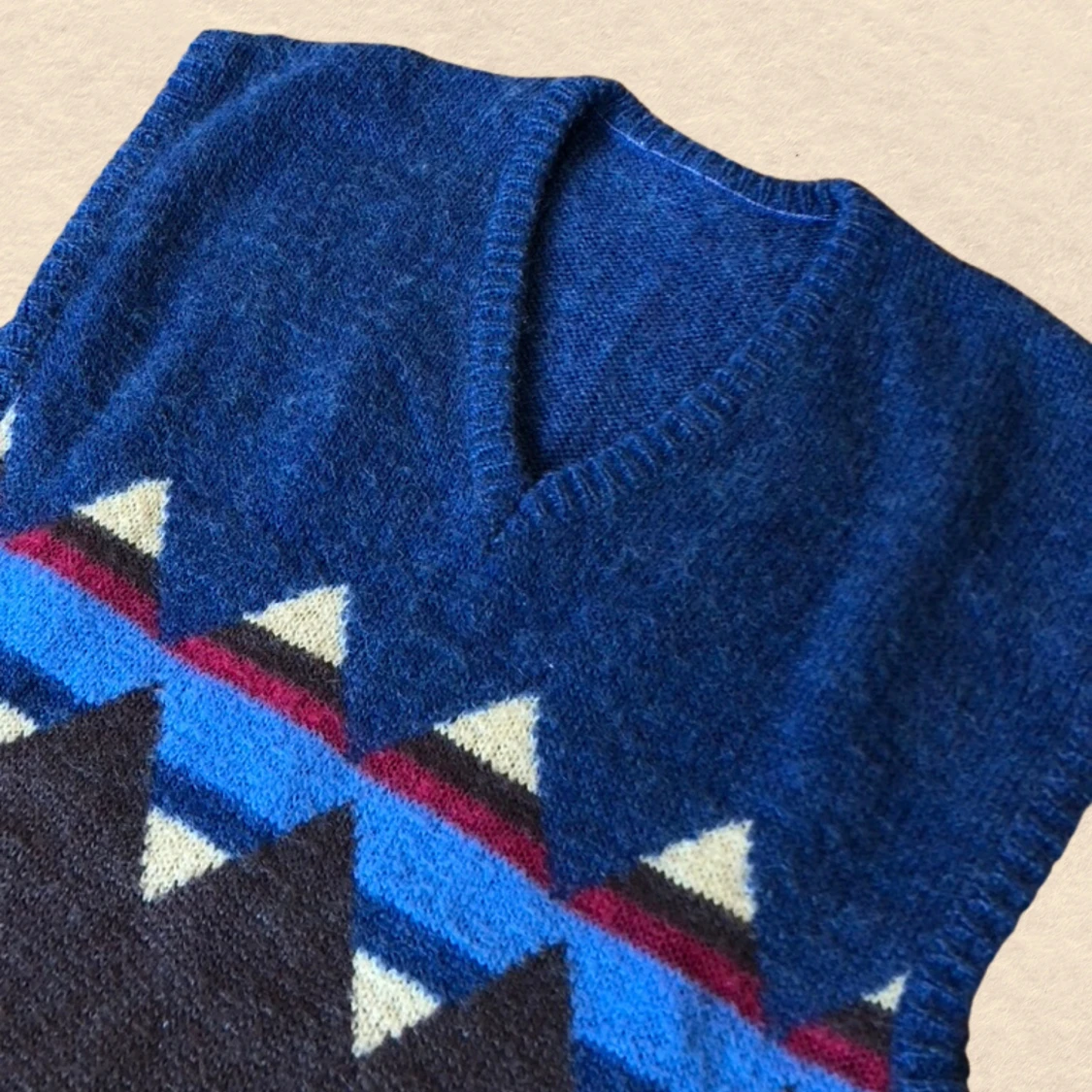 söt vintage mönstrad stickad väst - 91