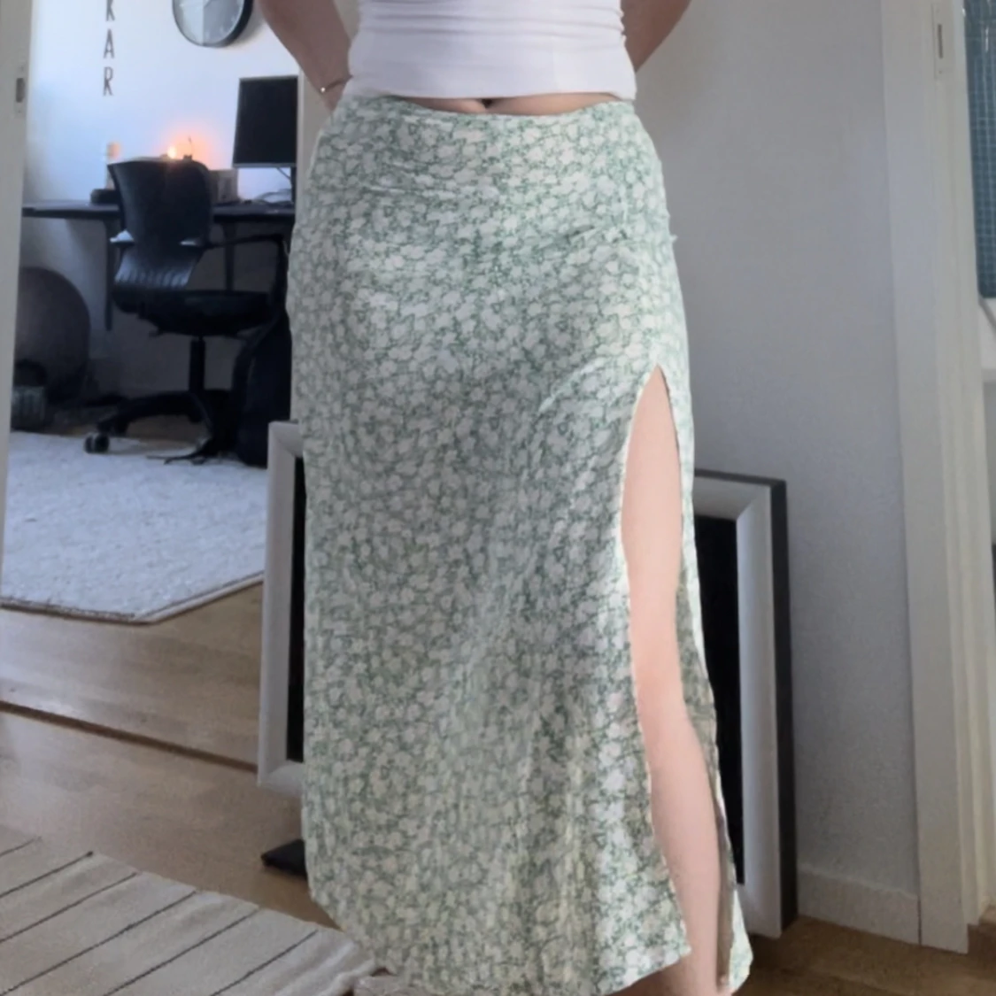 Grön blommig kjol - 91