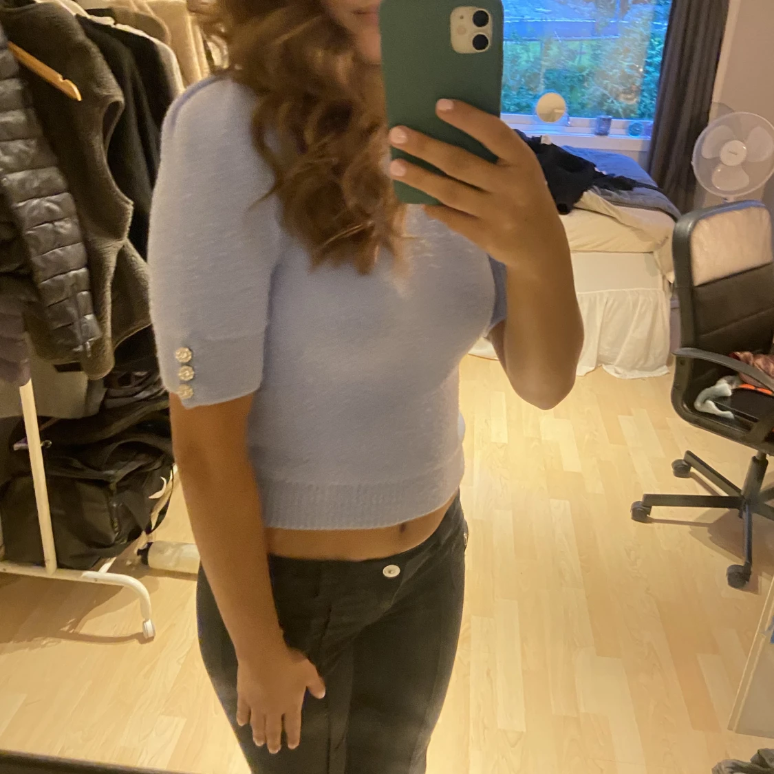 Ljusblå gosig topp - 90