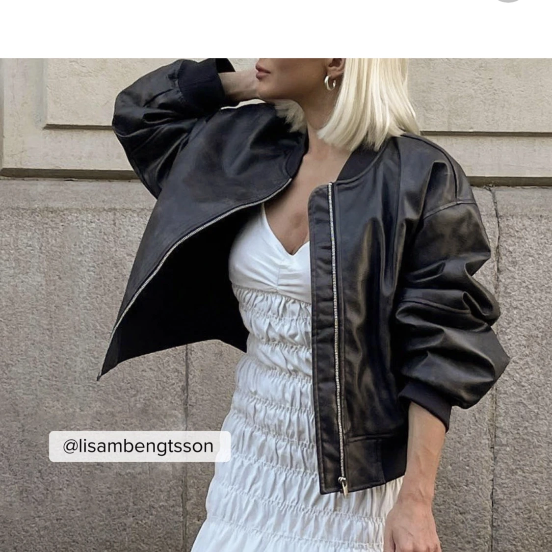 Oversized leather pu-jacket  - 90