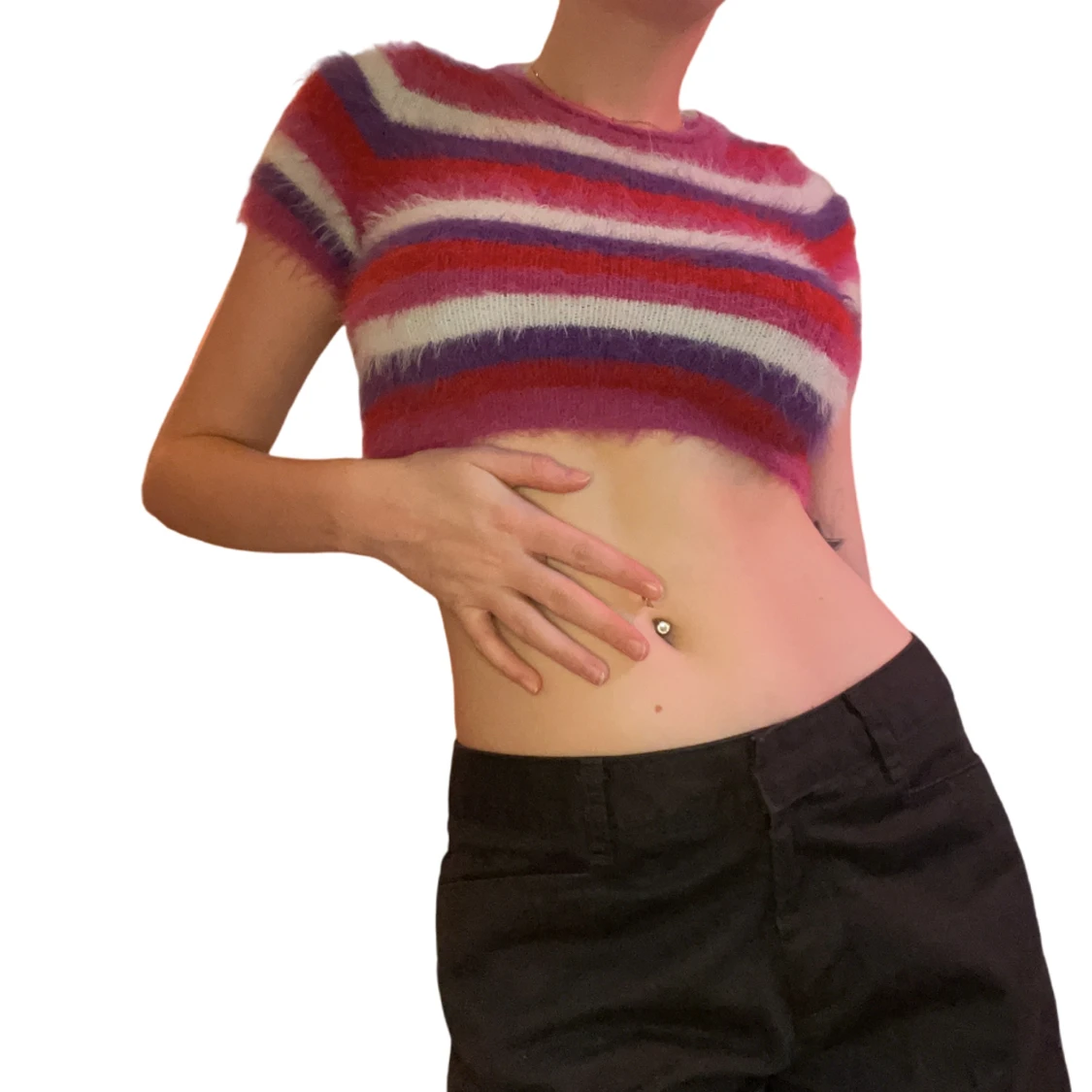 Rosa fluffig topp - 91