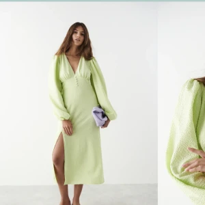 Långklänning - Grön fin klänning ifrån Ginatricot 💚Ordinarie pris 499 kr, säljer för 300 + 50 kr frakt ca. Vid snabb affär 300 inkl frakt! 🫶🏼💚 Storlek 38. Men har funkat på mig som är en 36.