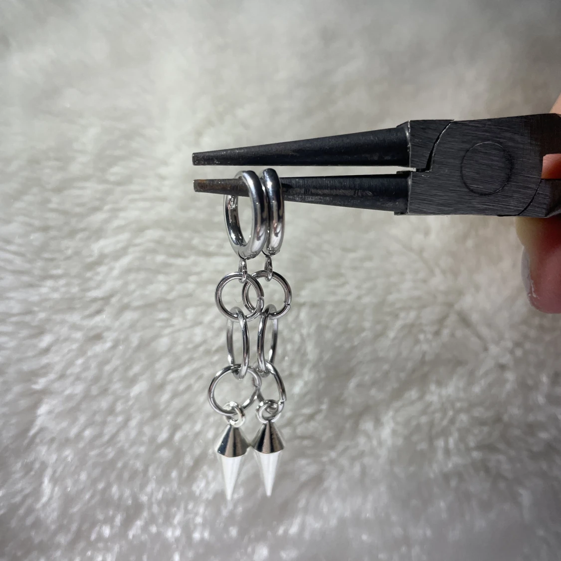 Layerd hoop earrings with curved stud  - 90