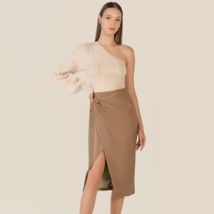 Sofya One Shoulder Blouse (Heron Plume) - Size is M - see image for details. Didn’t wear it at all after buying and washing as it doesn’t fit me well.  - Toga neckline - Balloon sleeve - Cable knit detail