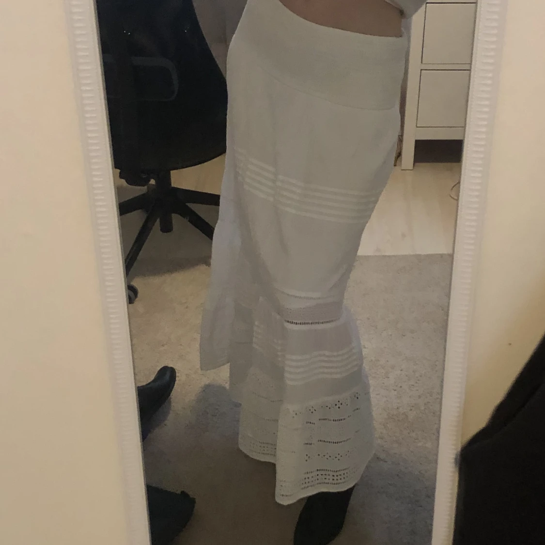 Lång vit kjol🌸 - 91