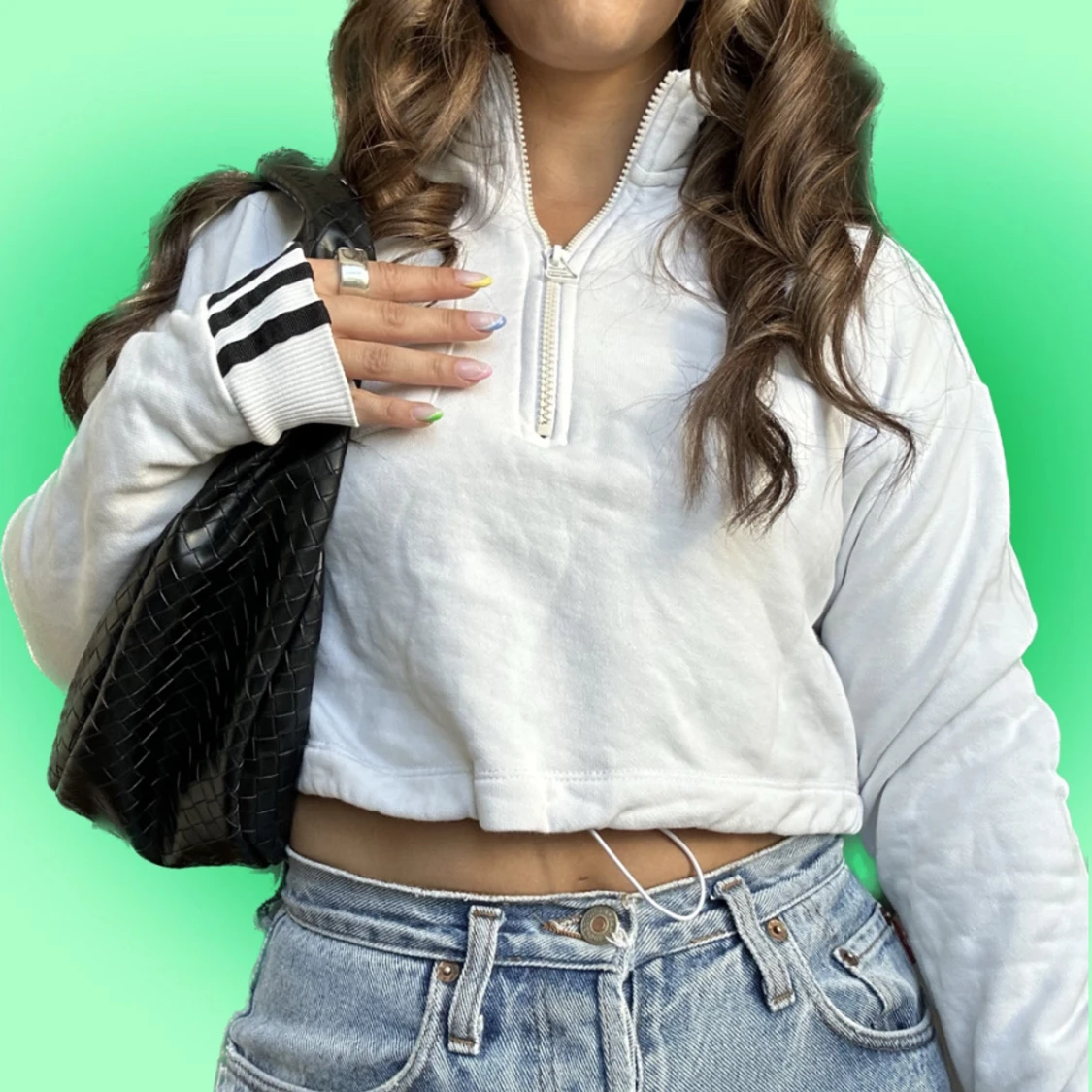 Croppad Crewneck/ tjocktröja från Adidas