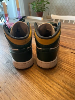 Nike air jordan mid - Fint begagnat skick. Inte mycket använda, Max 2 veckor sammanlagt.  Nypris 1700kr.  Grön och gul 