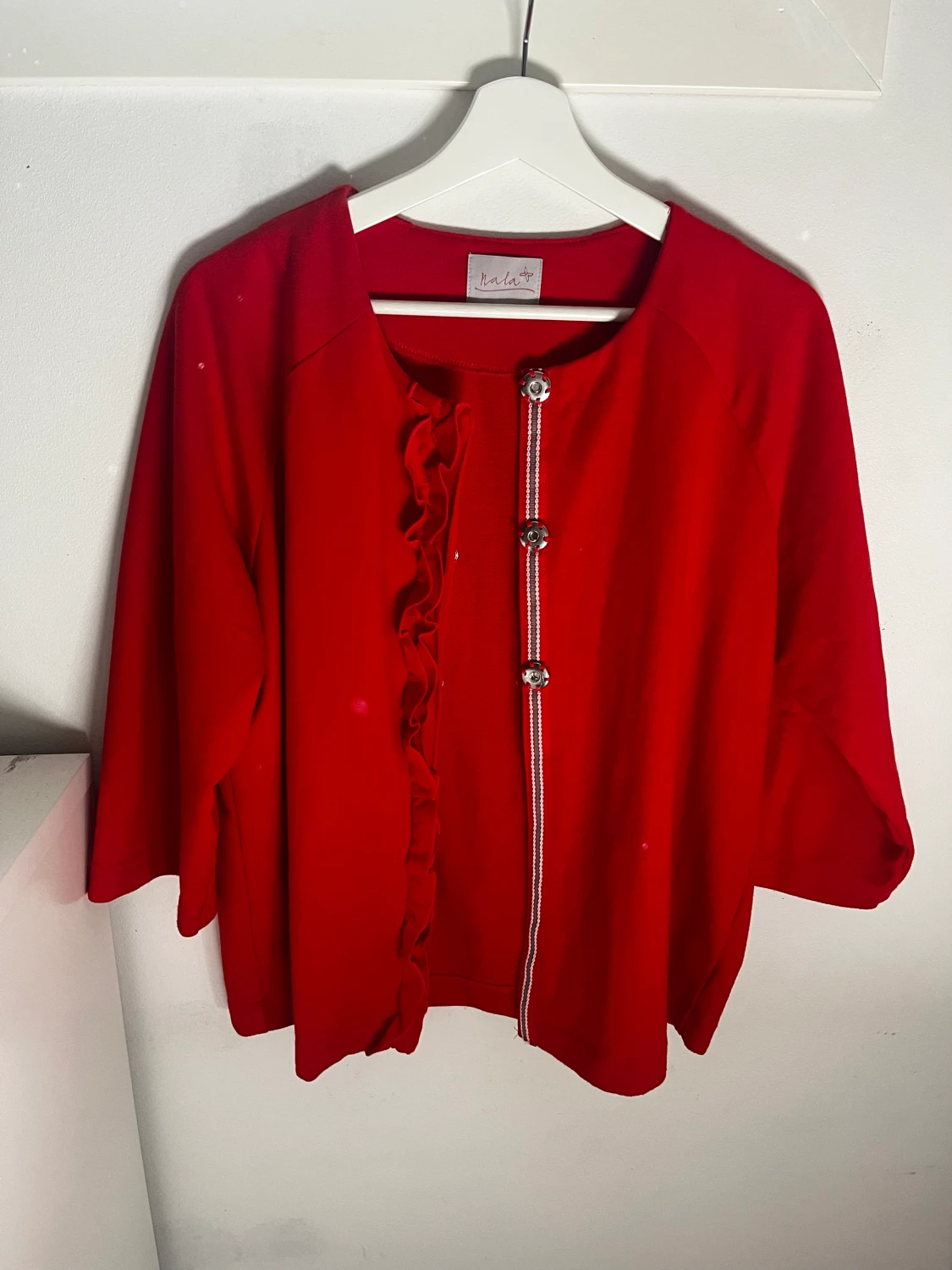 3/4 ärm röd kofta  - 90