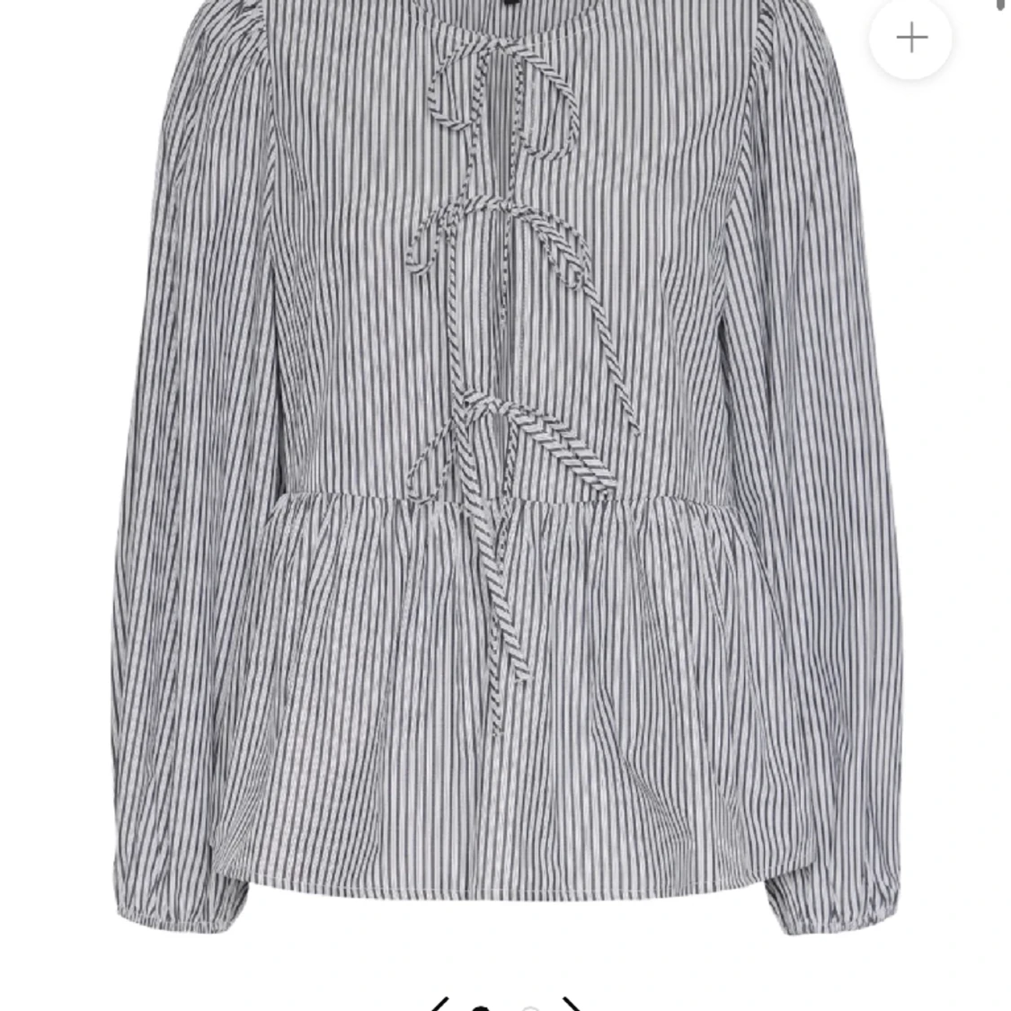 Randig blus med knyte - 90