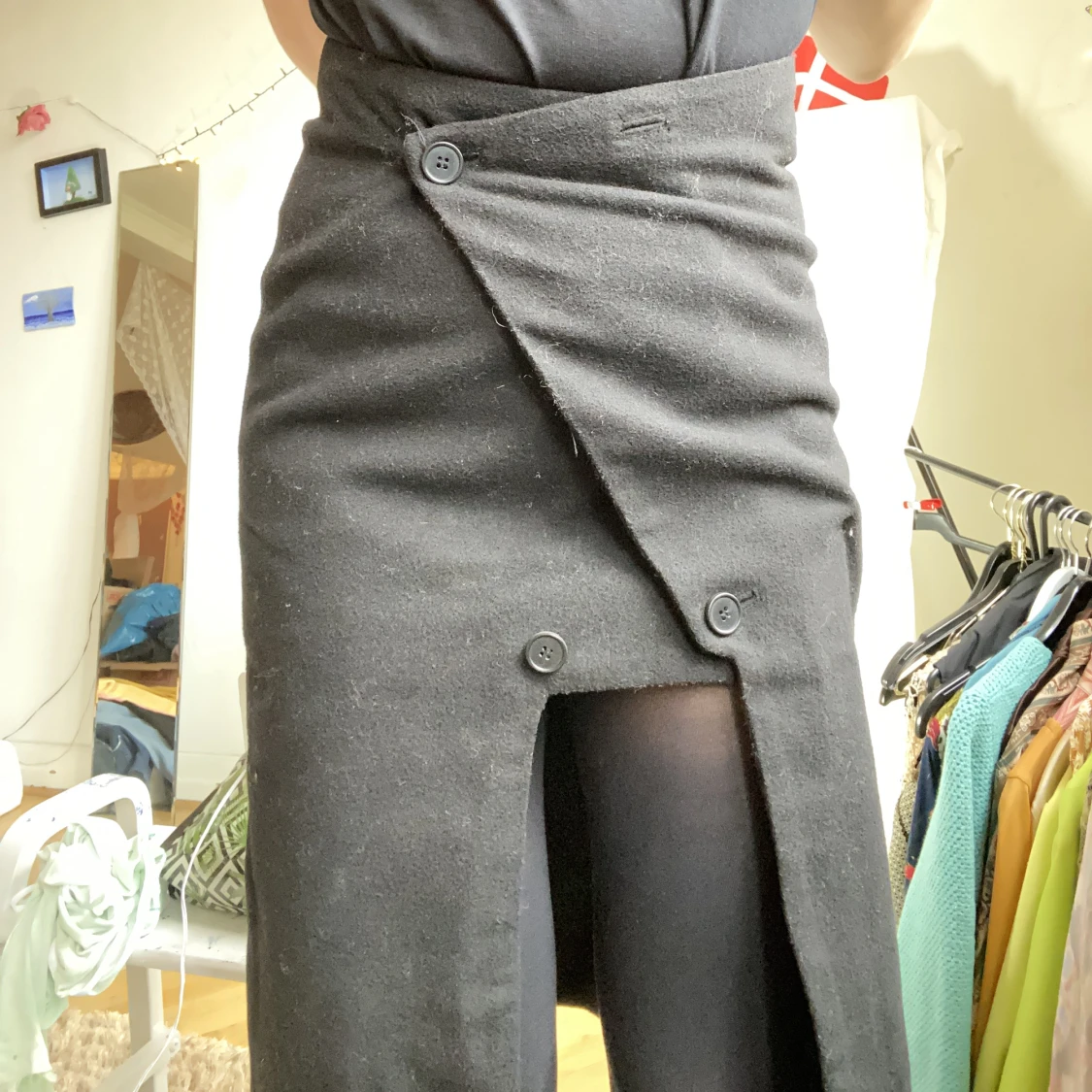 Asymmetrisk kjol med knappar  - 91