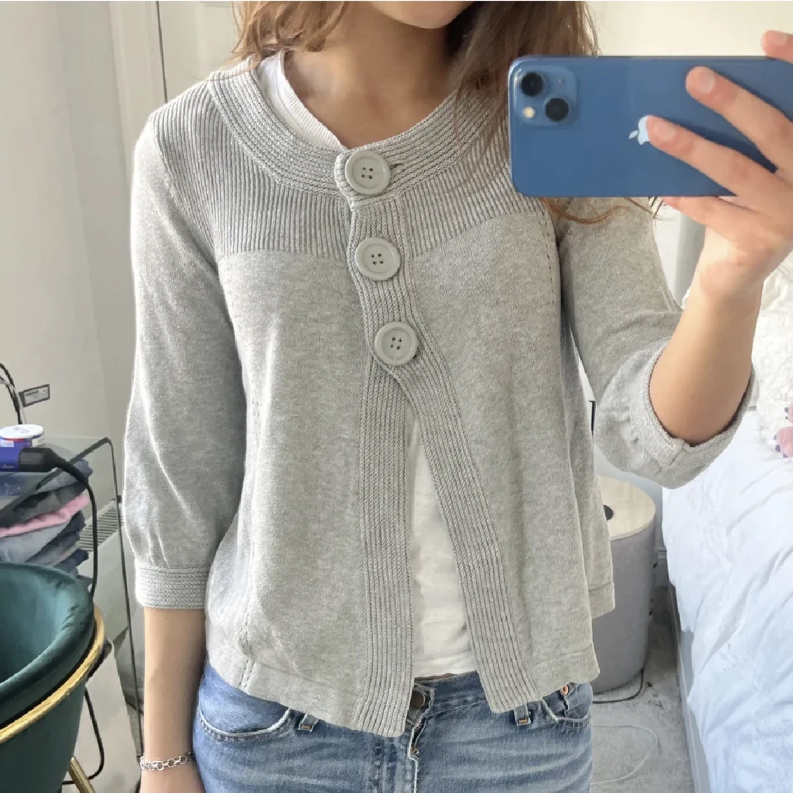 Trekvartsärmad kofta