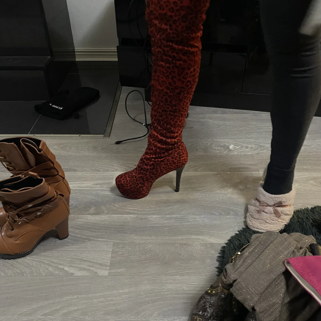 Leopard höga skor  - 90