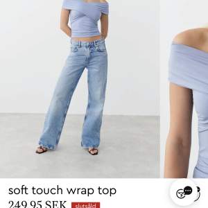 Blå wrap topp från Gina Tricot’s soft touch kollektion, helt oanvänd och slutsåld på hemsidan ✨