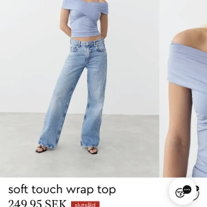 Wrap top - Blå wrap topp från Gina Tricot’s soft touch kollektion, helt oanvänd och slutsåld på hemsidan ✨