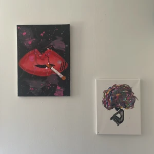 Tavlor  - Egen målade tavlor, båda säljs❤️den stora 200 den lilla 150🫧