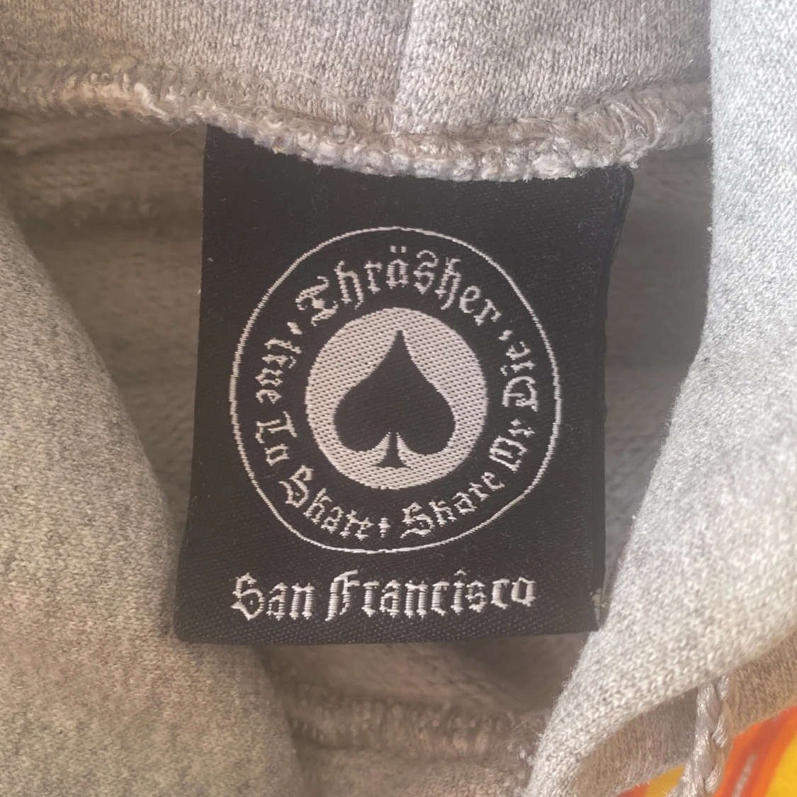 Grå flame trasher hoodie  - 91