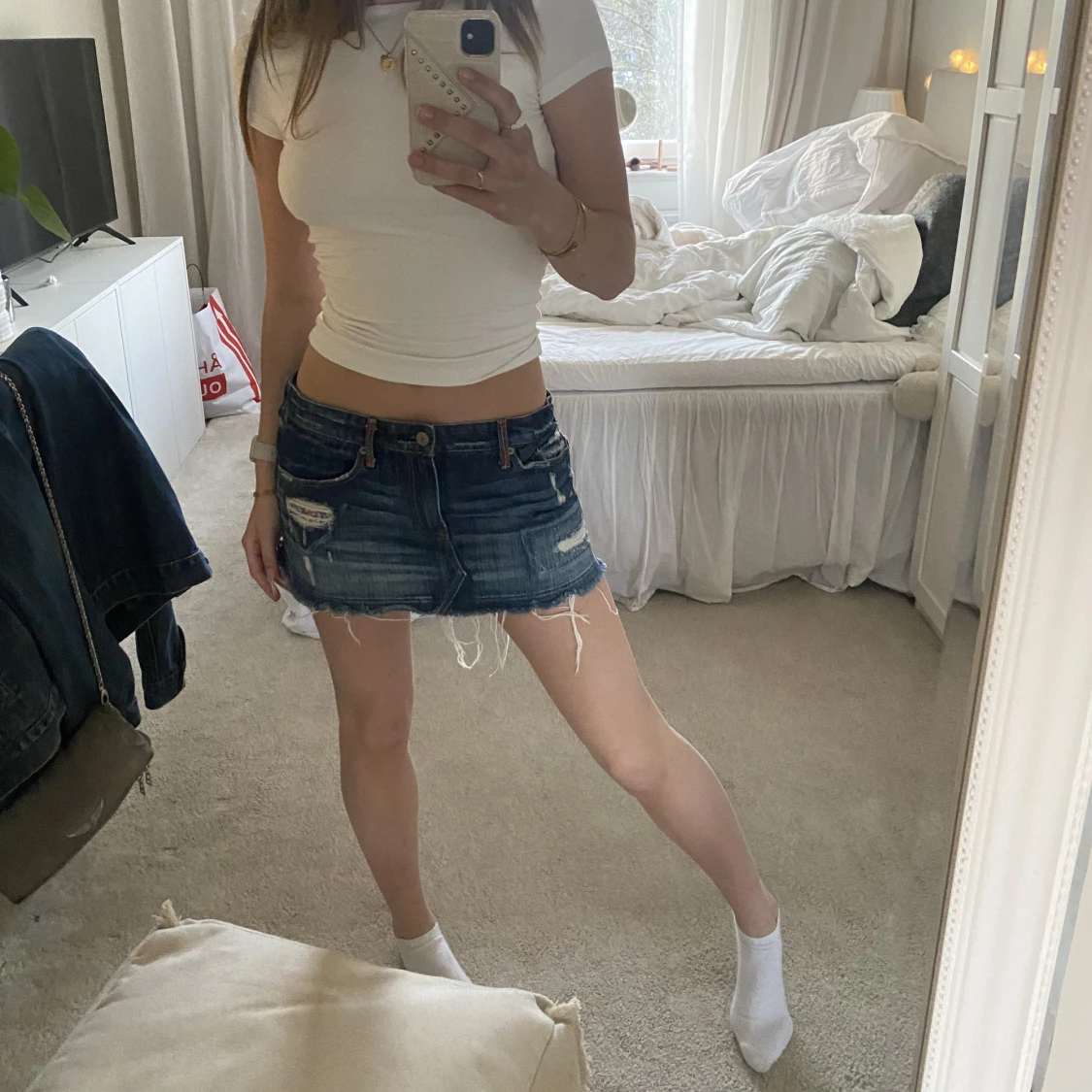 Mini jeans kjol - 90