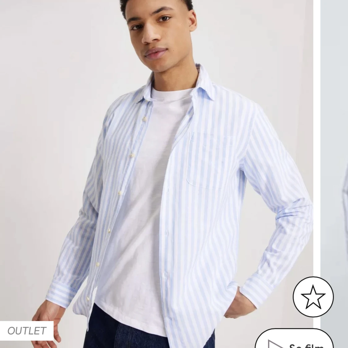 blårandig skjorta  - 90