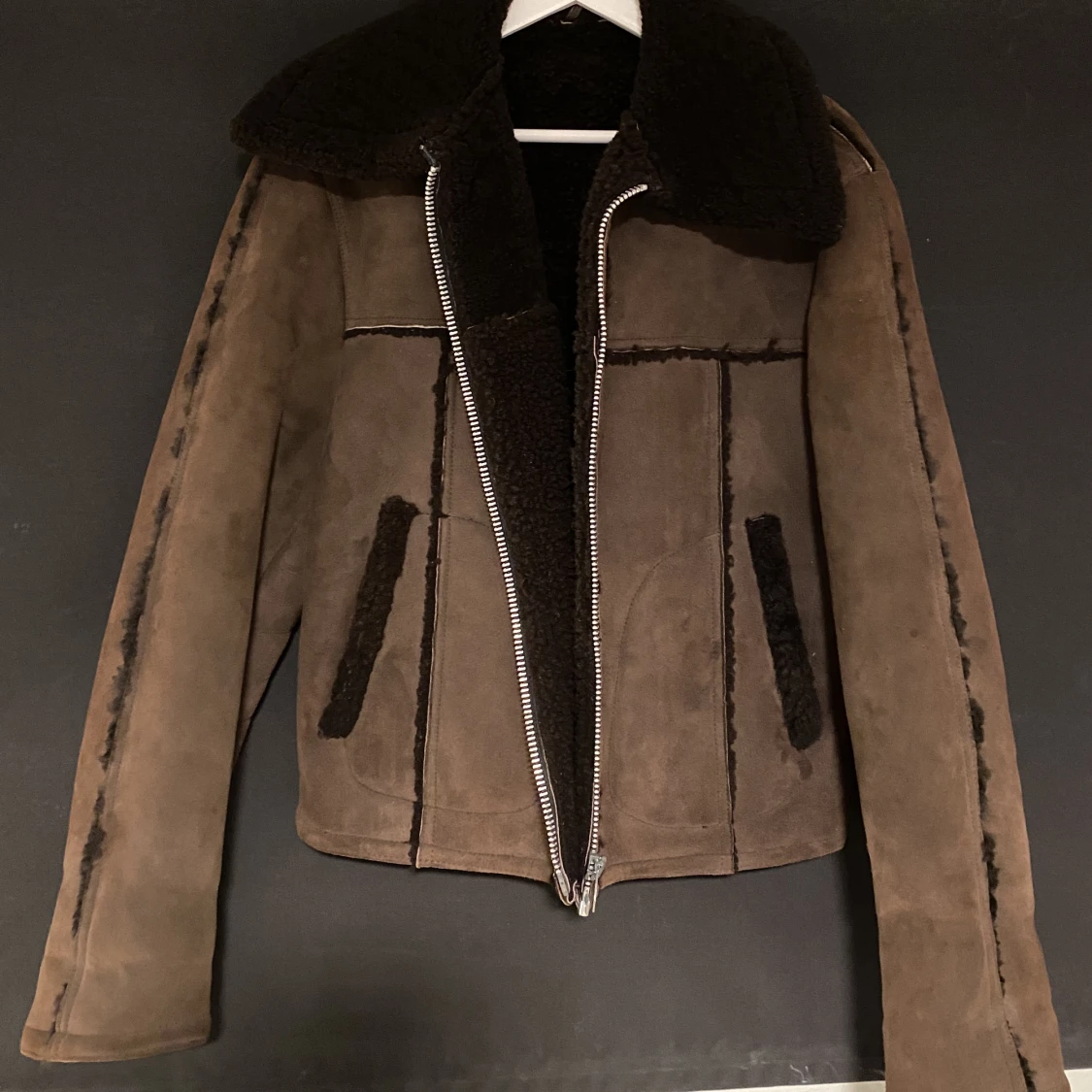 Brun fodrad mocka jacka