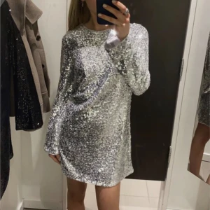 Nyårsklänning paljetter - Säljer min silver paljettklänning från H&M jag hade förra nyår. Storlek L men passar M! Bara använd en gång så den är som ny. Inte mina bilder men de är som sagt som ny. Köparen står för frakten!