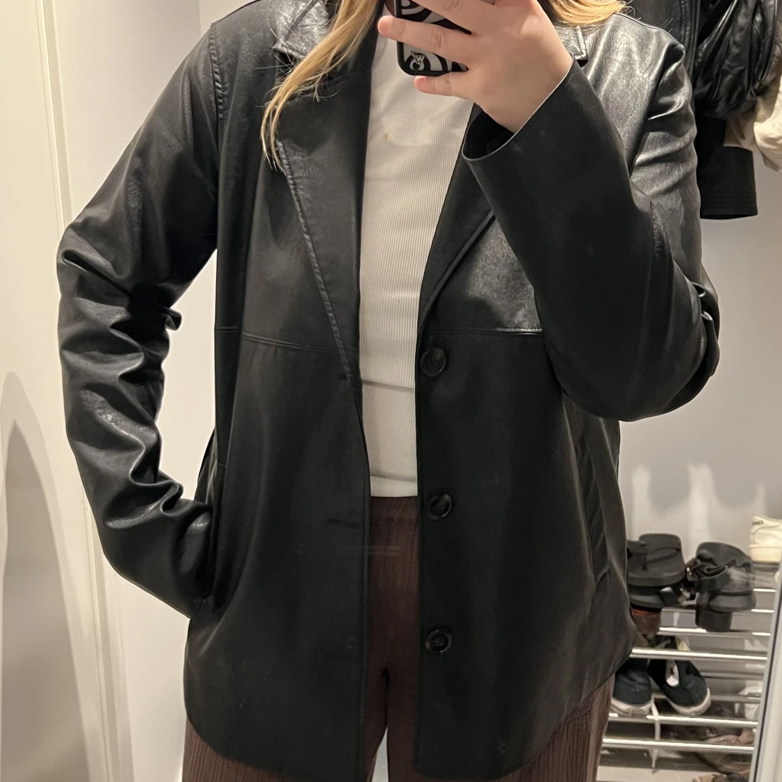 Black leather blazer/jacket