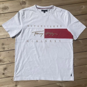 Tommy hilfiger T-shirt - Hej! Säljer en riktigt snygg Tommy Hilfiger T-shirt i storlek L. T-shirten är använd ca en gång och är i tipp topp skick än. 