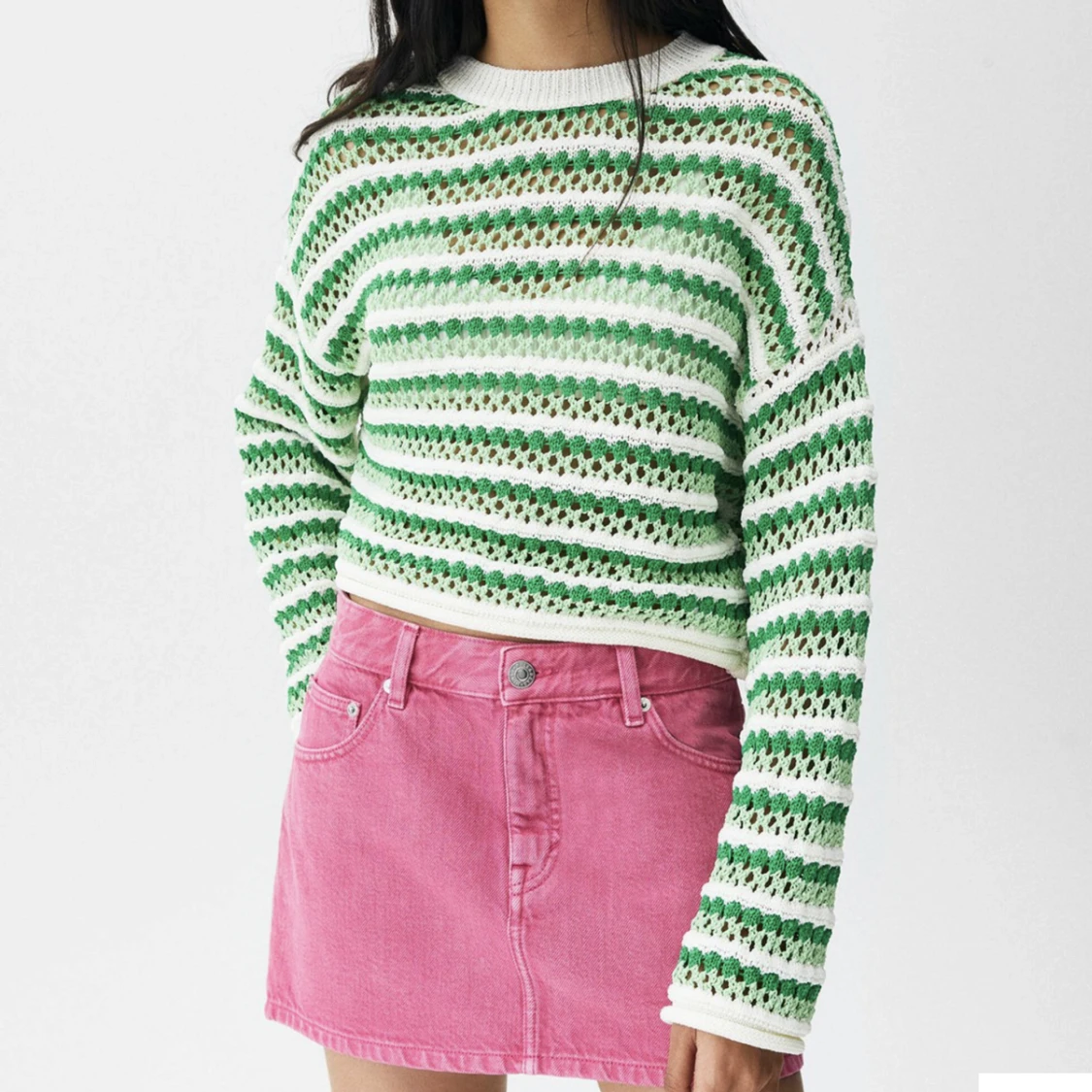 Stickad tröja - grön