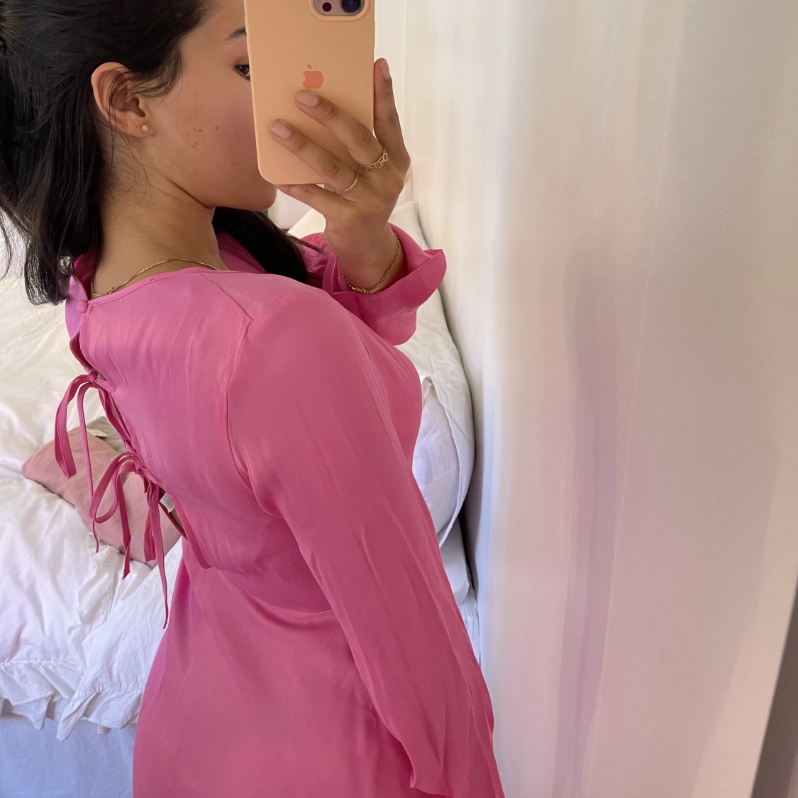 Rosa lång klänning  - 90