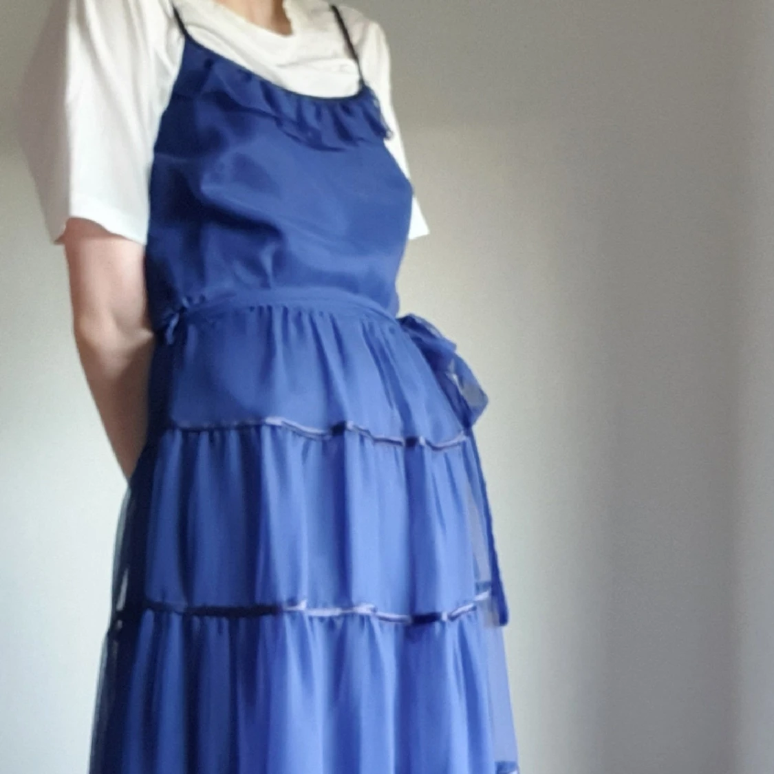 Vera Mont blå vintage klänning