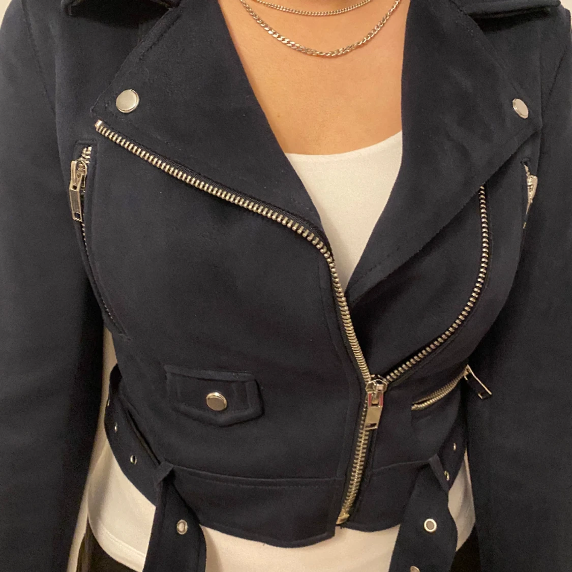 Marinblå mocka jacka - 91