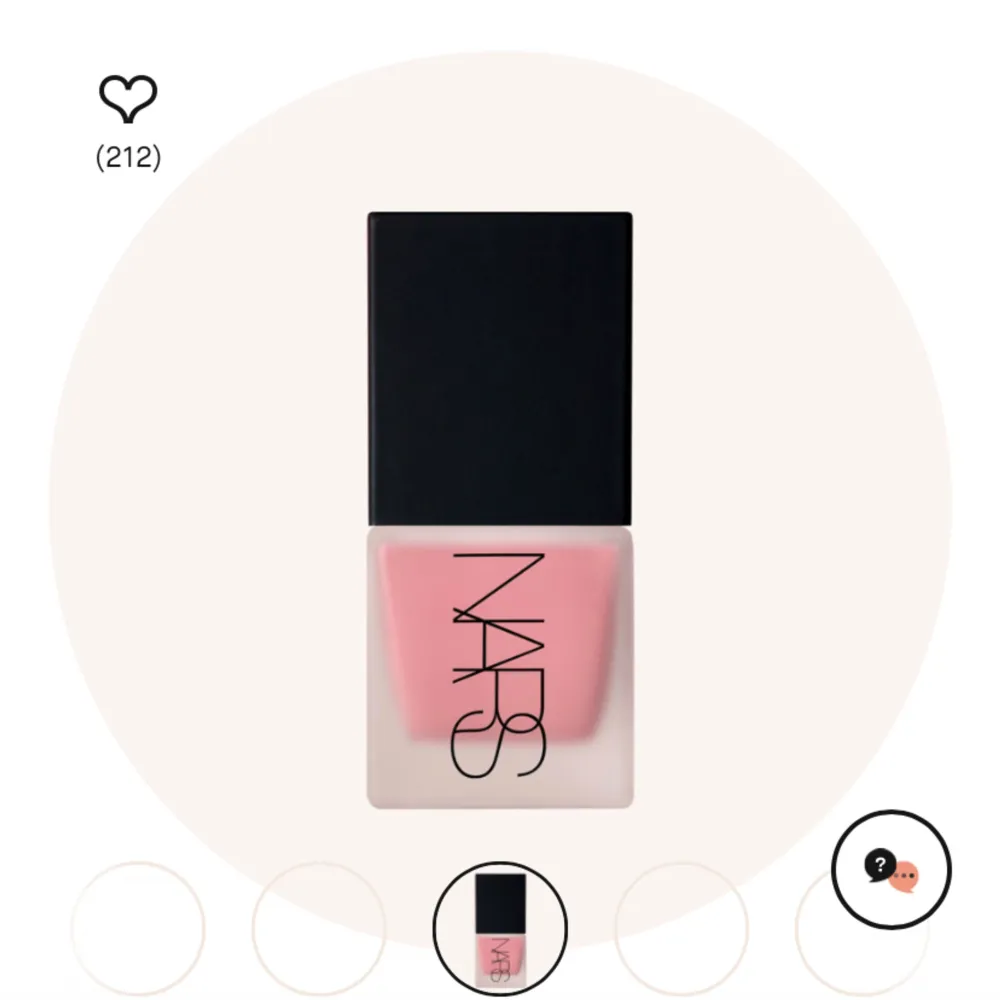 Endast testad nars blush.  Nypris: runt 500kr. Accessoarer.