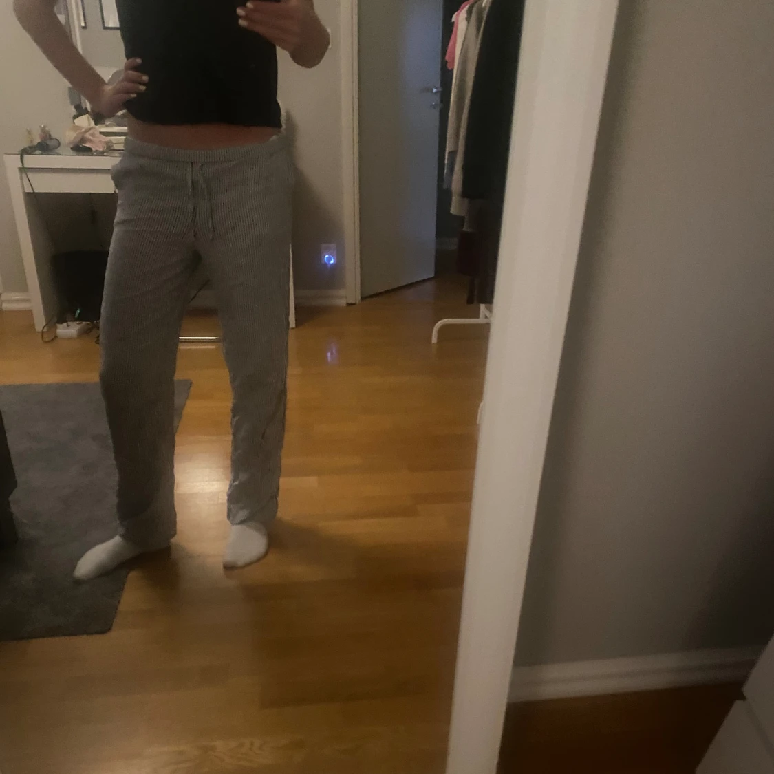 Randiga linnebyxor  - 92