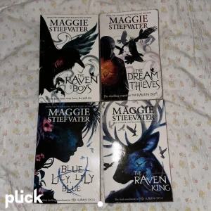 The Raven Cycle - Serie av Maggie Stiefvater. Bok nr 2 (The Dream Thieves) har ett skadat omslag, resterande tre böcker är i toppskick. 80kr st eller alla för 280kr. Vid köp av enskild skicka ett meddelande, vid köp av alla går det bra att trycka på ”köp nu”. 💓