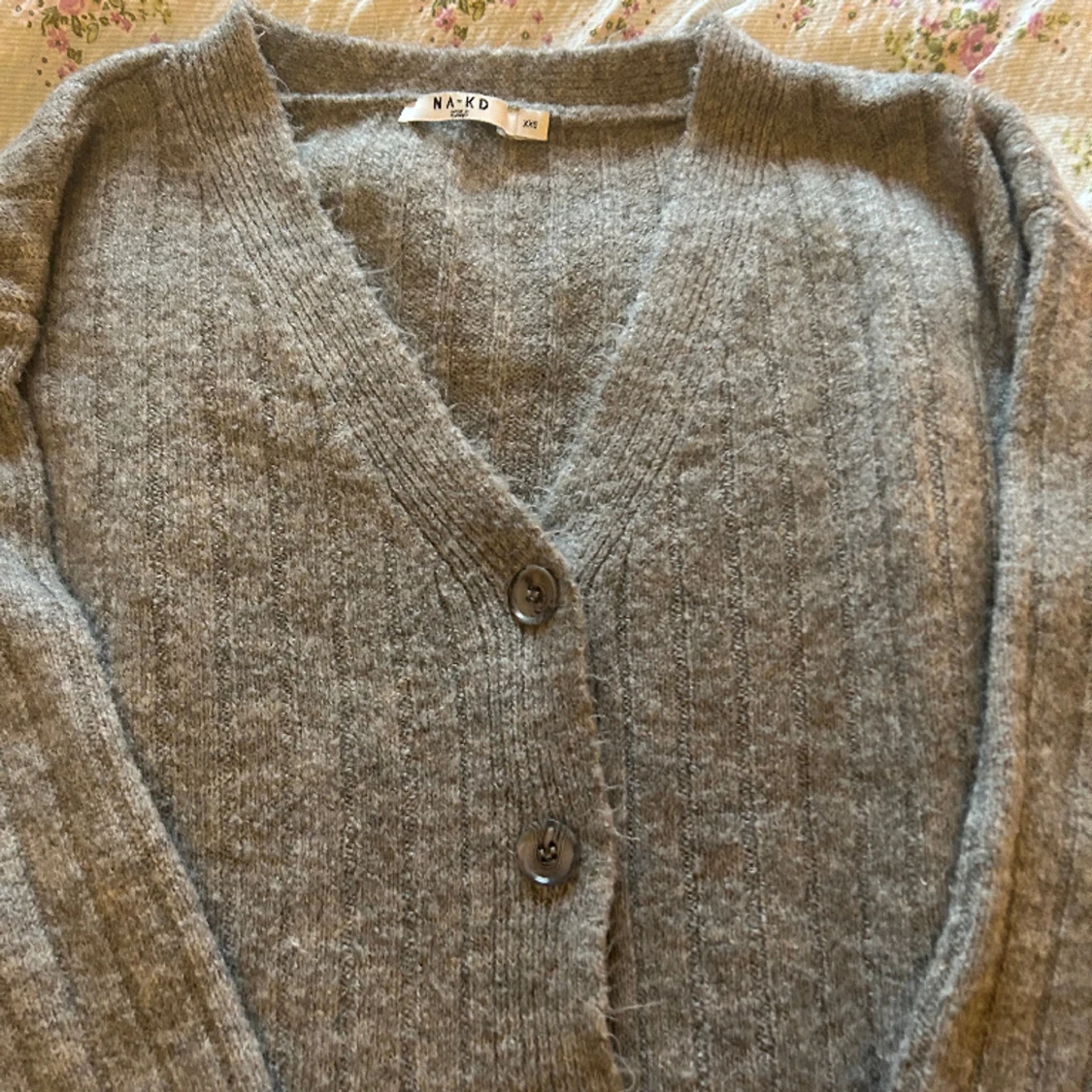 Fin stickad grå kortklänning 🫶 - 90