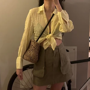 & OTHER STORIES • SHIRTS - Size 34 fits more like a 36. See through Linen shirt, in neon yellow. From Other stories.