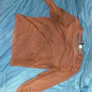 En brun croppad tröja i genomskinligt meshtyg