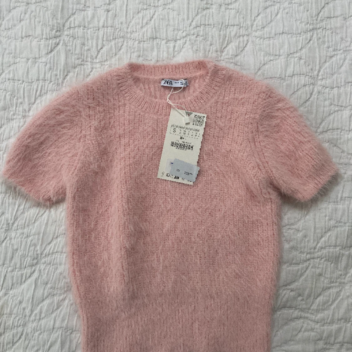 Zara topp rosa med pälseffekt  - 90